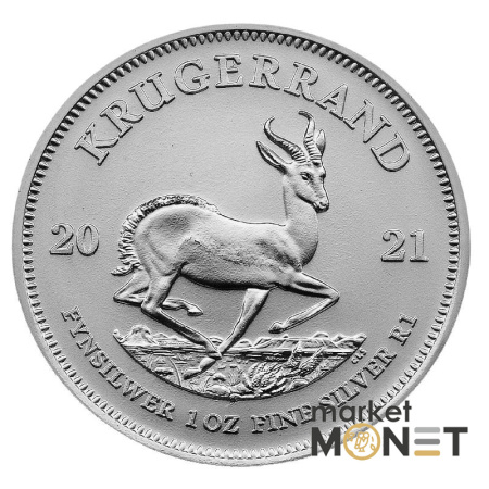Срібна монета 1 ранд 2021 ПАР 999 1 Oz Крюгерранд