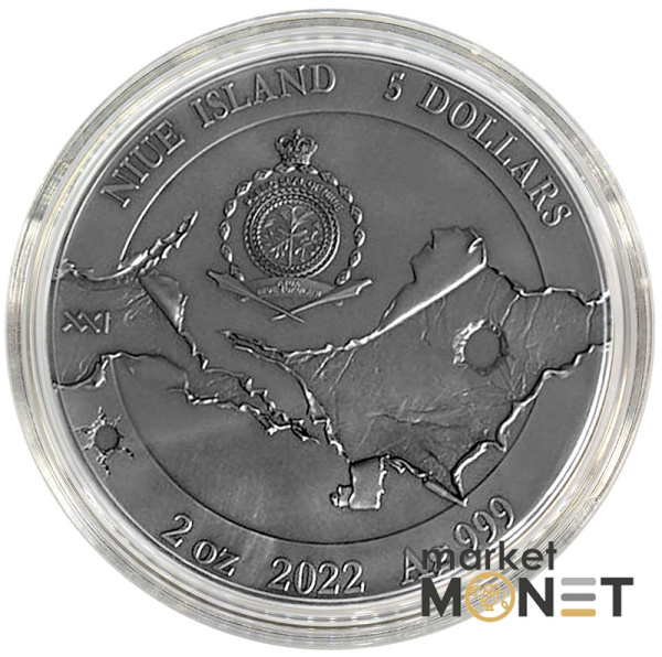 Срібна монета 5 доларів "Воїн Азовсталі"  Ніуе  2022 р