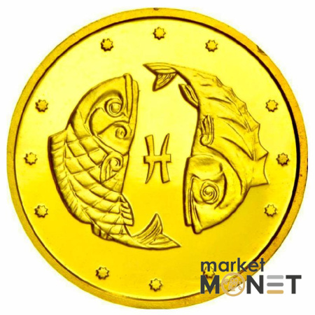 Золота монета 2 грн "Риби" 2007 Україна