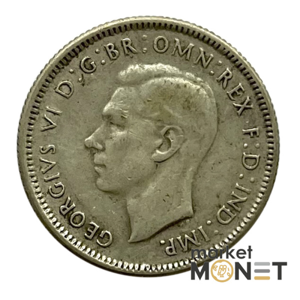 Сріба монета 1 шилінг 1963 рік Австралія 500 5.65 г. Король Георг VI