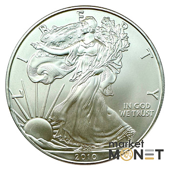 Срібна монета 1 долар 2010  США 999 1 Oz Американський орел