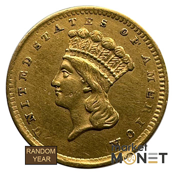 Золота монета 1 долар США 900 1,67 г. Індіанець 3 тип