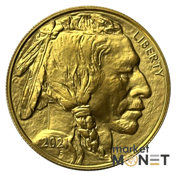 Золота монета 50 доларів 2021 США 9999 1oz Американський бізон