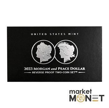 Набір з двох срібних монет 1 долар 2023 «Морган та долар Миру»