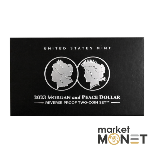 Набір з двох срібних монет 1 долар 2023 «Морган та долар Миру»