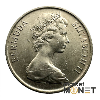 Монета 25 центів 1973 Бермудські Острови Королева Єлизавета II (№1)