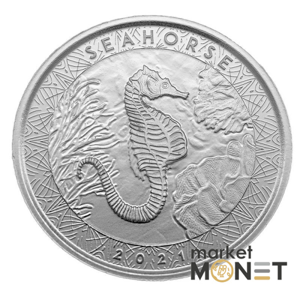 Срібна монета 2 тала 2021 Самоа 999 1 Oz Морський коник
