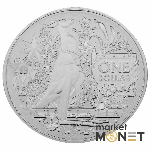 Срібна монета 1 долар 2021 Австралія 999 1 Oz Герб Австралії