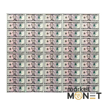 Нерозрізані банкноти 5 доларів 2021 50 шт