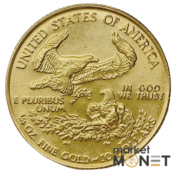 Золота монета 1/4oz Американський Орел 10 доларів 1991 США