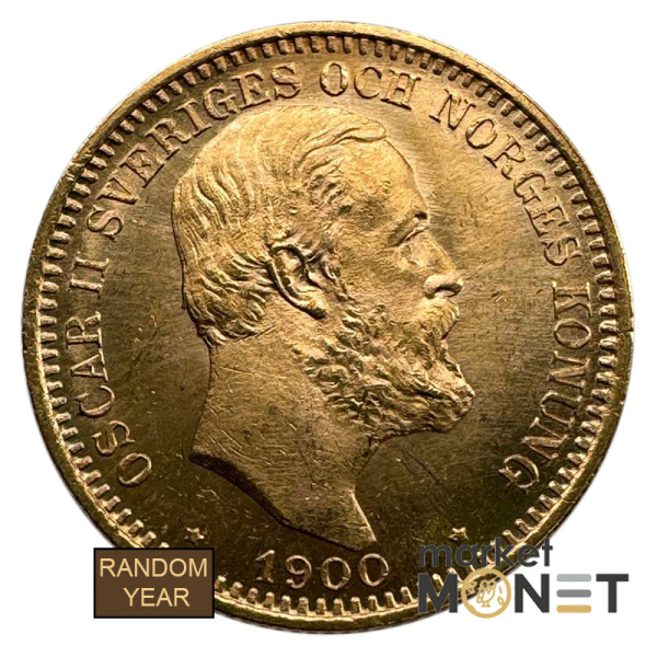 Золота монета 20 крон  Швеція 900 8.96 г.