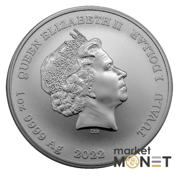 Срібна монета 1 долар 2022 Тувалу 999 1 Oz Ryu (Рю) Street Fighter