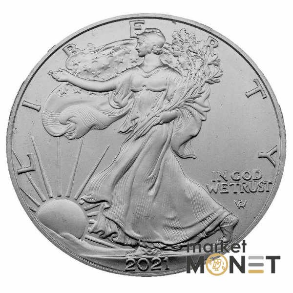 Набір двох монет 1 долар 2021 США 999 1 Oz Американський срібний орел