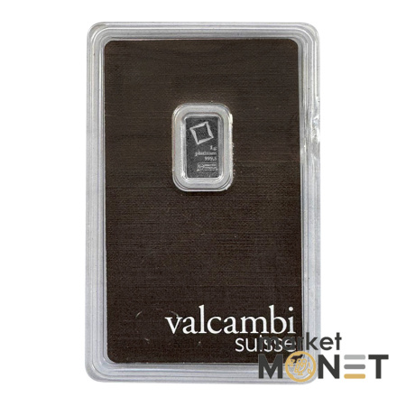Платиновий злиток 1 грам  VALCAMBI suisse