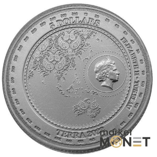 Срібна монета 5 доларів 2022 Токелау 999 1 Oz Terra