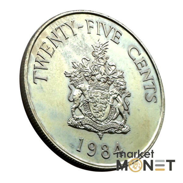 Монета 25 центів 1984 Бермудські Острови Королева Єлизавета II (4.20) Proof
