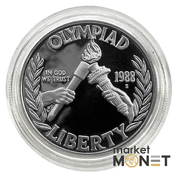 Срібна монета 1 долар 1988 900 26.73 г.XXIV Літні Олімпійські ігри, Сеул (S) PROOF