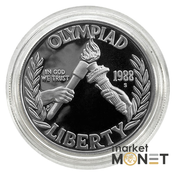 Срібна монета 1 долар 1988 900 26.73 г.XXIV Літні Олімпійські ігри, Сеул (S) PROOF