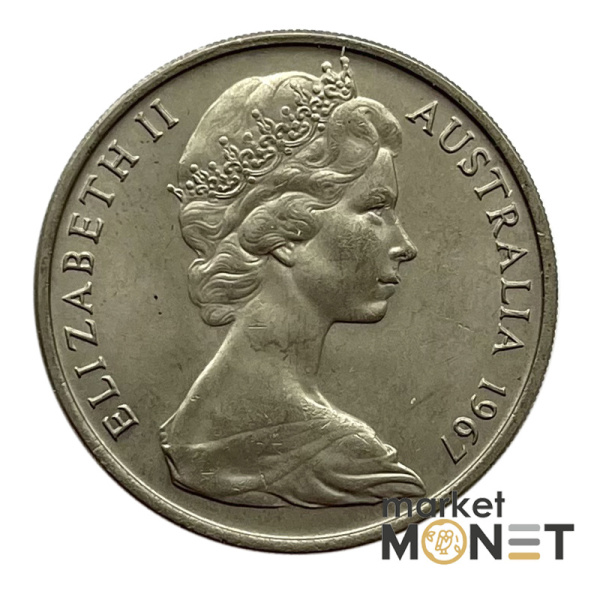 Монета 20 центів 1967 року Австралія 11.3 г Королева Єлизавета II