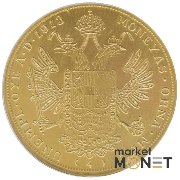 Золота монета 4 дукати (R) 1913 Єгипет в слабі MS 61 Золота монета 4 дукати (R) 1913 Єгипет в слабі MS 61