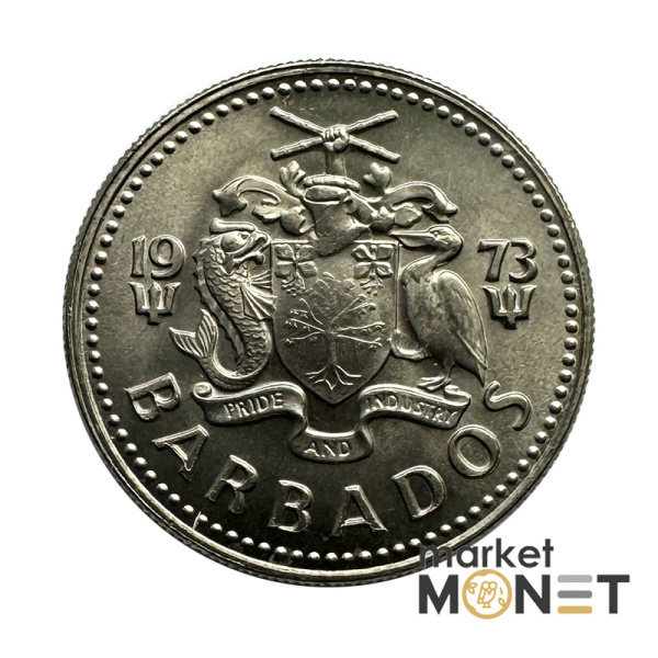 Монета 25 центів 1975 Барбадос (5.2)