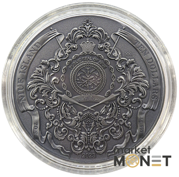 Срібна монета 10 доларів 2023 Ніуе 999 5 oz "БОРОТЬБА ЗА СВОБОДУ"  FIGHT FOR FREEDOM