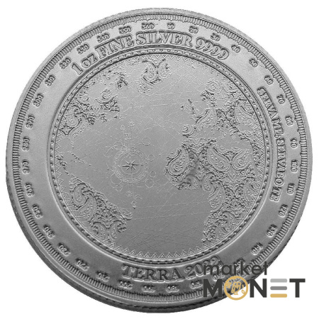 Срібна монета 5 доларів 2022 Токелау 999 1 Oz Terra