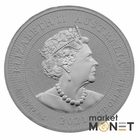 Срібна монета 2 долари 2021 Австралія 999 2 Oz Мати і дитинча качкодзьоб (Качконіс)