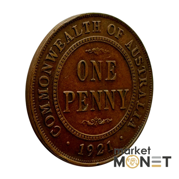 Бронзова монета 1 пенні 1921 рік Австралія Король Георг V