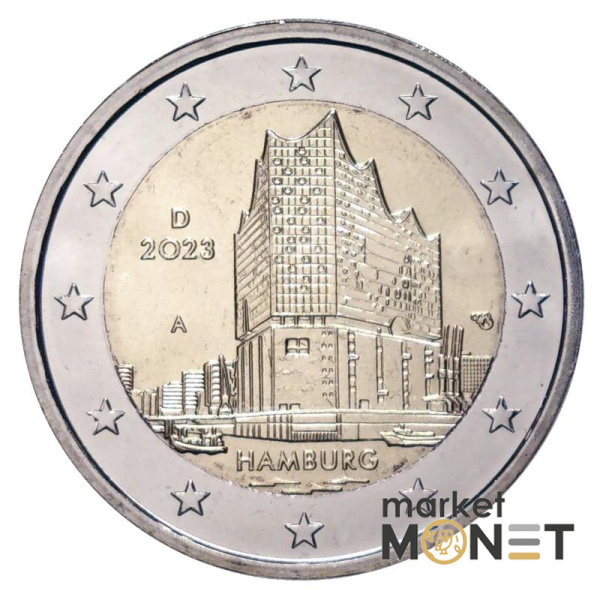 Монета 2 євро Гамбург 2023