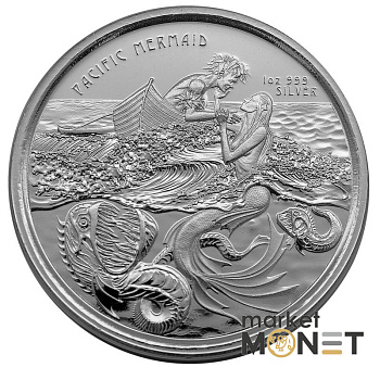 Срібна монета 2 тала 2021 Самоа 999 1 Oz Тихоокеанська Русалка