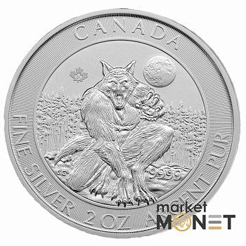 Срібна монета 10 доларів 2021 Канада999 2 Oz Перевертень (Вовкулака)