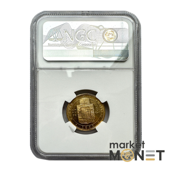 Золота монета 20 франків – 8 форинтів 1882KB Угорщина у слабі MS62