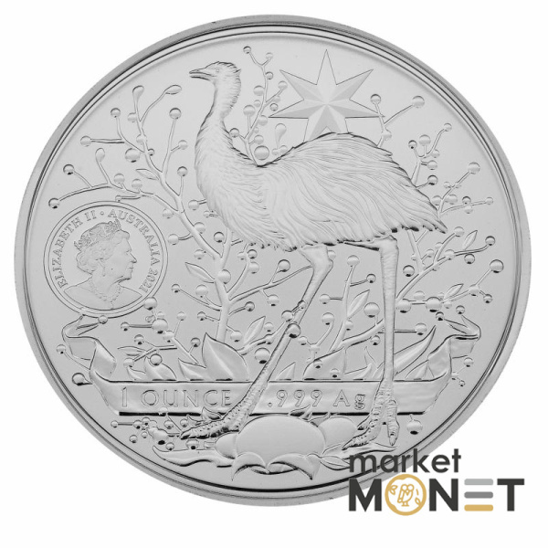 Срібна монета 1 долар 2021 Австралія 999 1 Oz Герб Австралії