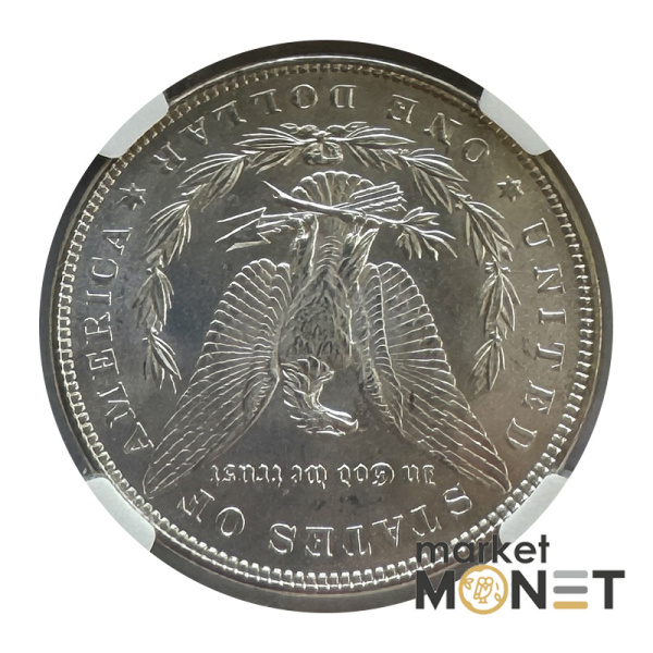 Срібна монета 1 долар 1885 США 900 долар Моргана, монетний двір - Філадельфія, в слабі MS 64 (2)