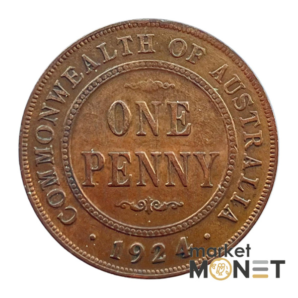 Бронзова монета 1 пенні 1924 рік Австралія Король Георг V