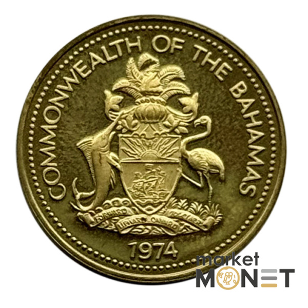 Монета 1 цент 1974 року Багамські острови Королева Єлизавета II (1)