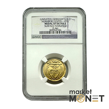 Золота монета хрестильний дукат Нюрнберг 3,4 г.  Золота монета хрестильний дукат Нюрнберг 3,4 г.