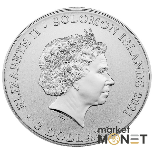Срібна монета 2 долари 2021 Соломонові острови 999 1 Oz Чжен Ши