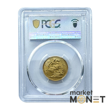 Золота монета 1 фунт 1887 Великобританія в слабі MS62