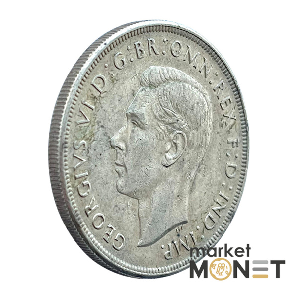 Срібна монета 1 крона 1937 рік Австралія 925 №2