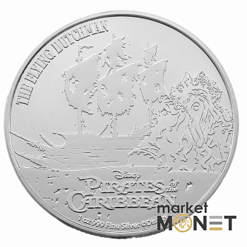 Срібна монета 2 долари 2021 Ніуе 999 1 Oz Летючий Голандець 