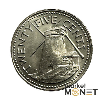Монета 25 центів 1975 Барбадос (5.2)