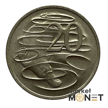 Монета 20 центів 1970 року Австралія 11.3 г  Королева Єлизавета II