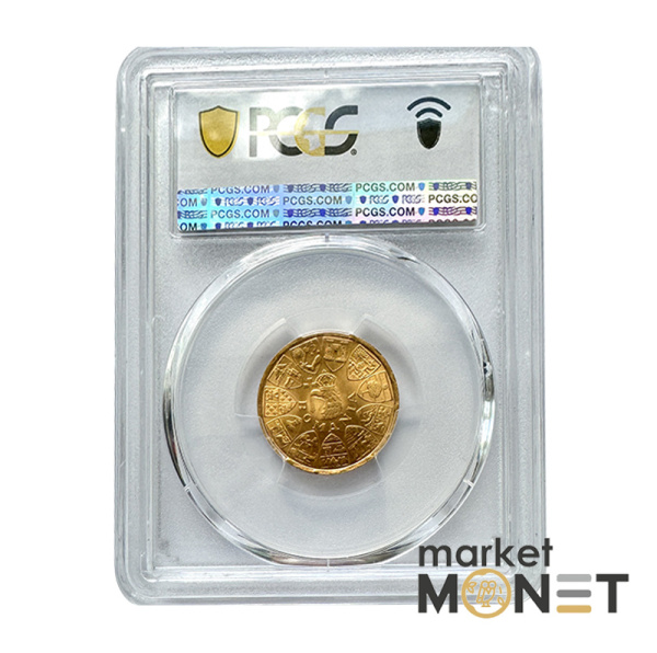 Золота монета 20 леїв 1944 Румунія 900 6.55 г. у слабі MS 65