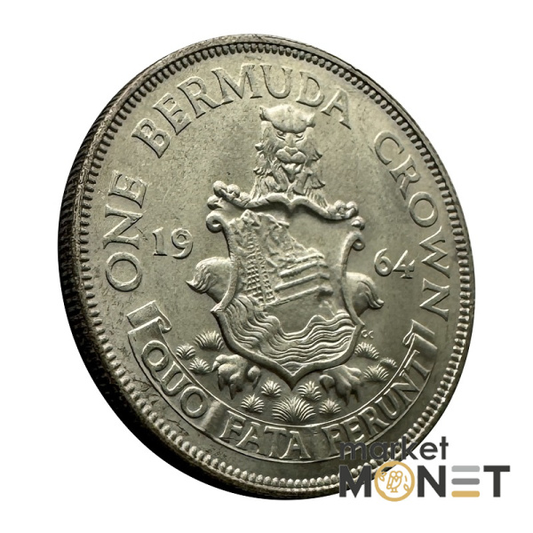 Срібна монета 1 крона 1964 Бермудські Острови 500 Королева Єлизавета II (№1)