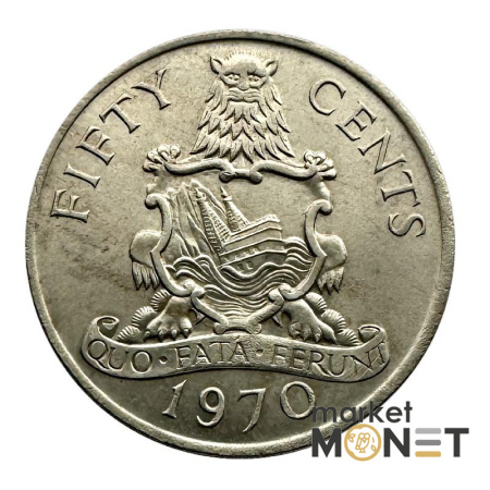 Монета 50 центів 1970 Бермудські Острови Королева Єлизавета II 