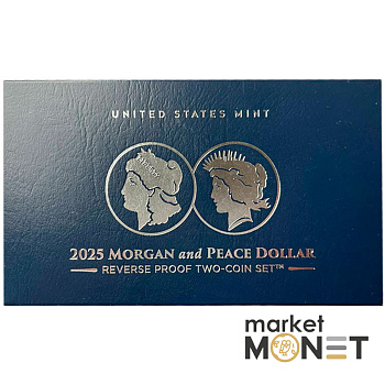 Набір з двох срібних монет 1 долар 2025 «Морган та долар Миру»