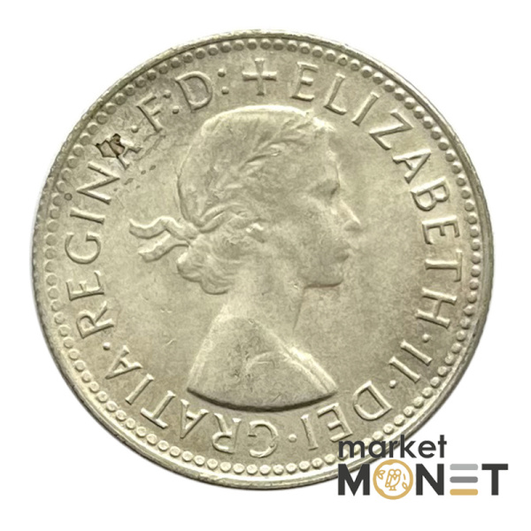 Сріба монета 1 шилінг 1963 рік Австралія 500 5.65 г. Королева Елизавета II