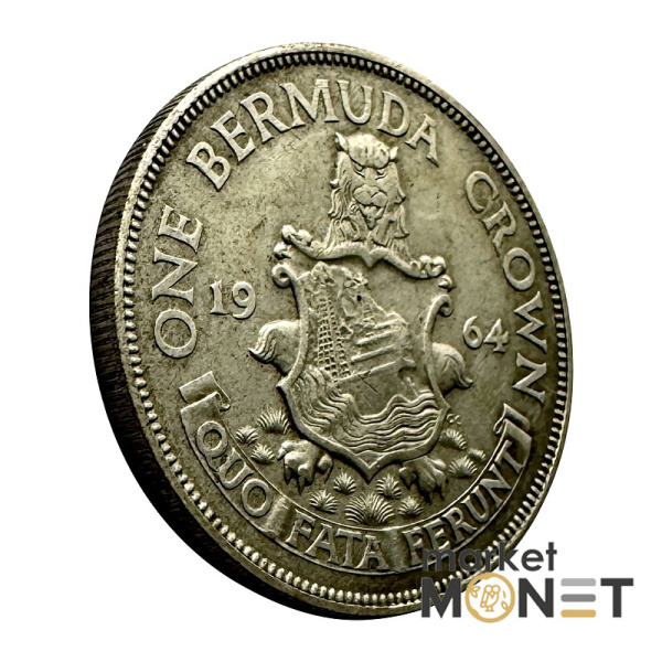 Срібна монета 1 крона 1964 Бермудські Острови 500 Королева Єлизавета II (№2)